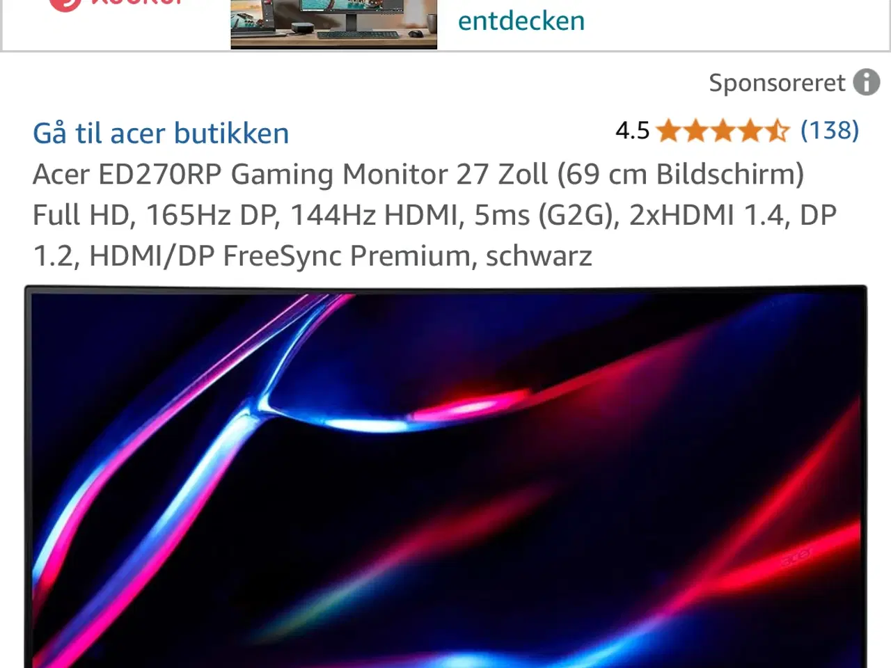 Billede 7 - Acer 27” monitor 