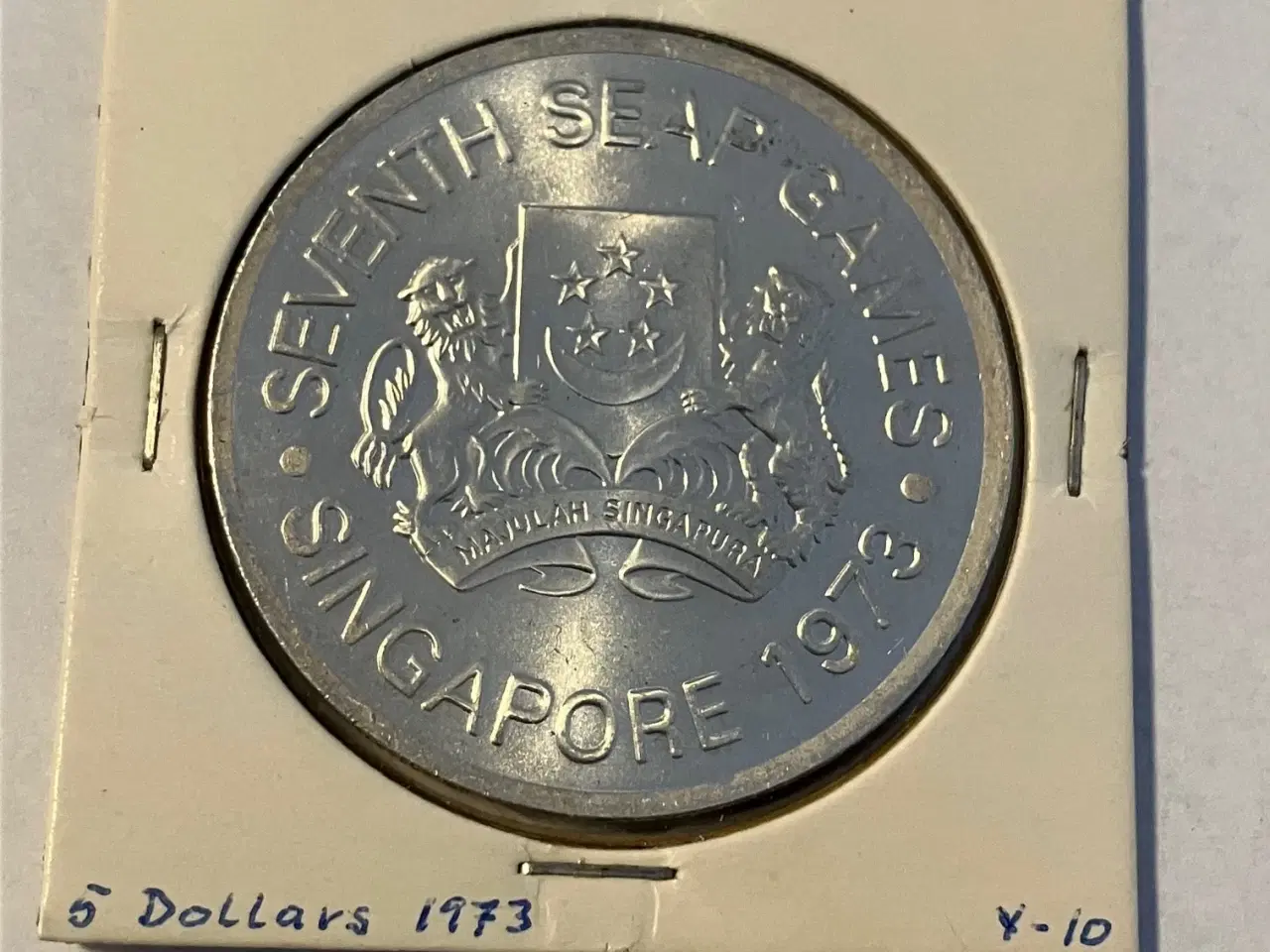 Billede 2 - 5 Dollars Singapore 1973 - Silver