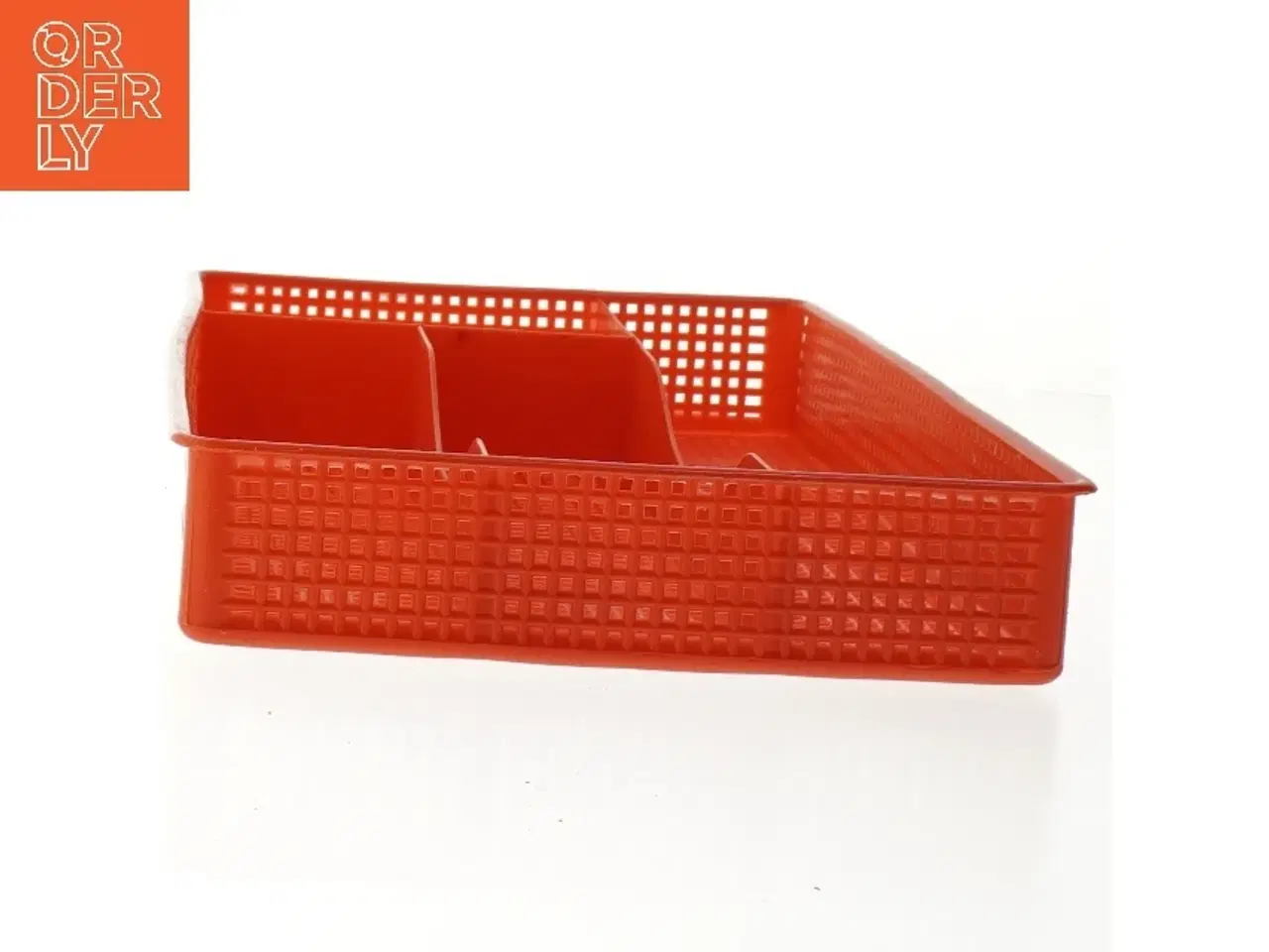 Billede 3 - Orange plastbakke til opbevaring fra Imerco (str. 34x21x5 cm)
