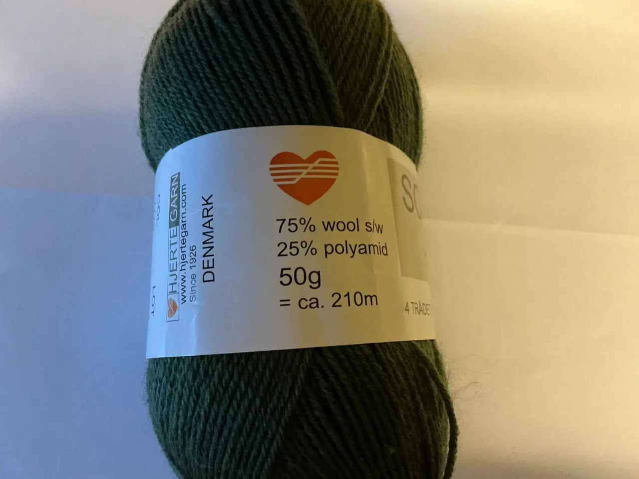 Billede 2 - Grøn uld strikkegarn