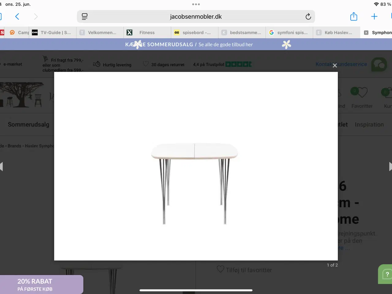 Billede 1 - Haslev spisebord symphony