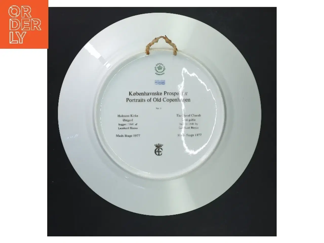 Billede 3 - Porcelænstallerken med motiv af Holmens Kirke fra Royal Copenhagen (str. Ø 27,5 cm)