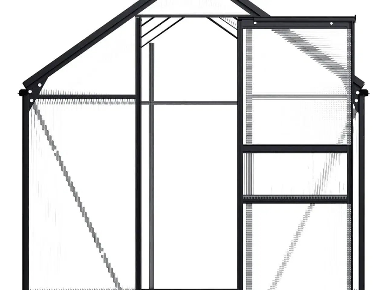 Billede 3 - Drivhus 3,61 m³ aluminium antracitgrå