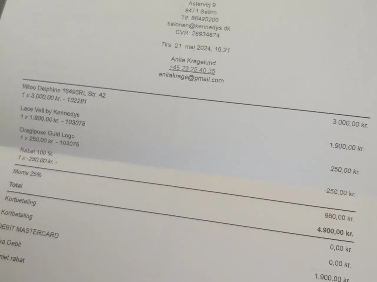 Billede 6 - Smukt brudeslør til salg