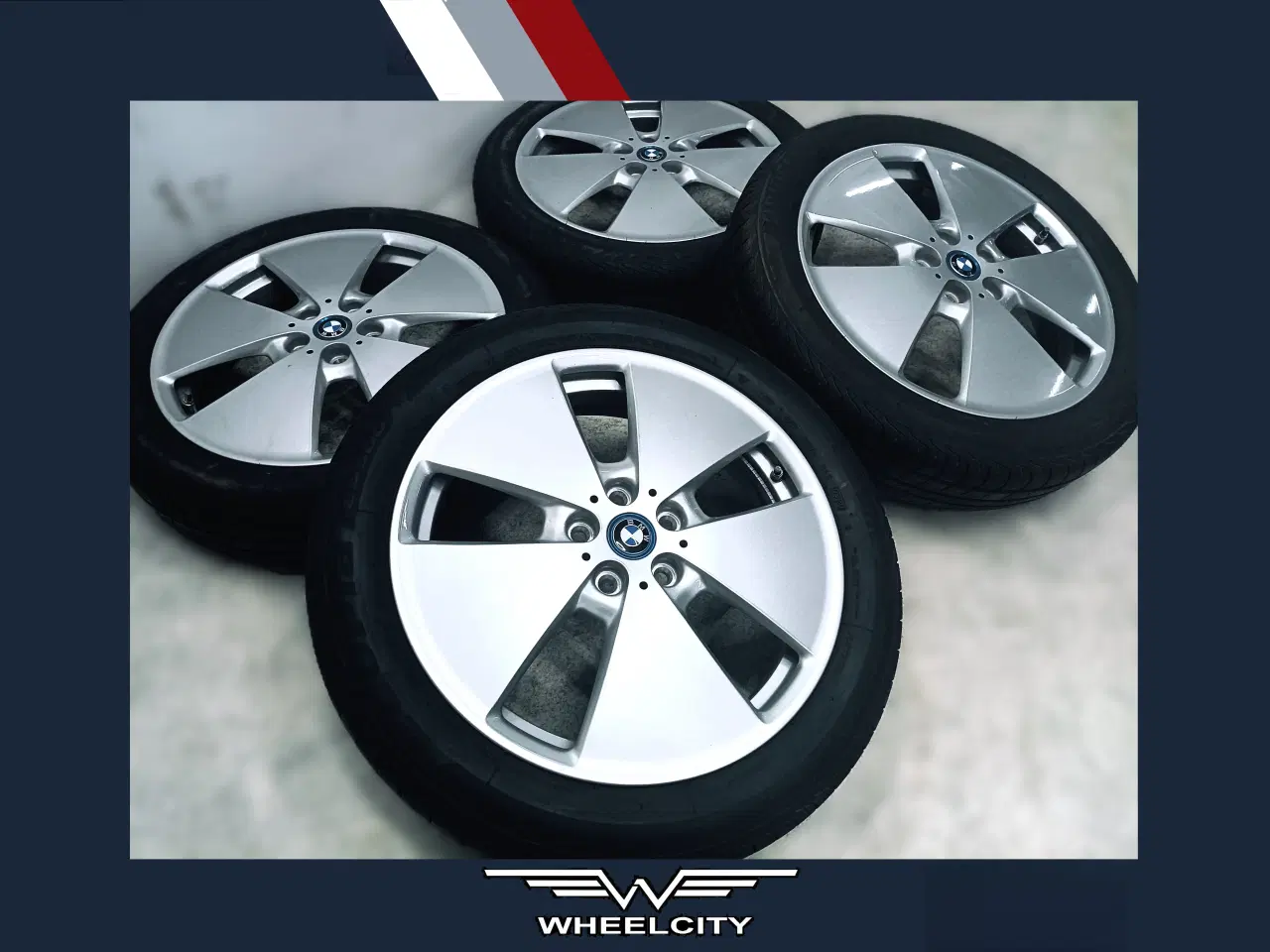 Billede 1 - 5x112 19" ET43 nav 66,6ø BMW i3 sommersæt inkl.TPM