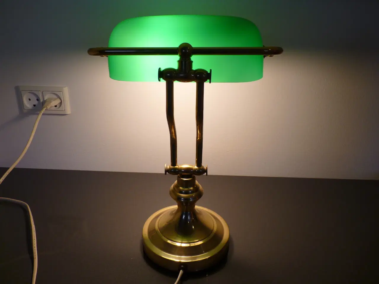 Billede 6 - Bordlampe "Bankers Lampe".