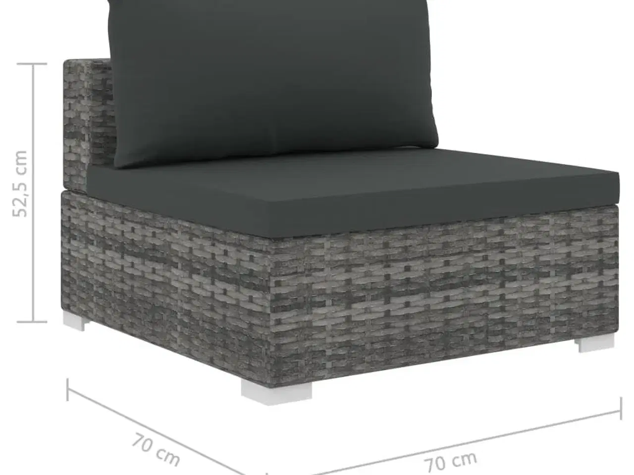 Billede 9 - Haveloungesæt 9 dele med hynder polyrattan grå