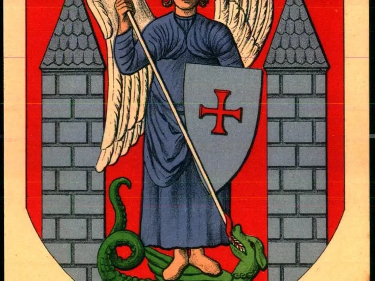 Billede 1 - Danske Byvaabner - Slagelse Byvaaben - Fritz Benzen 61 - Ubrugt