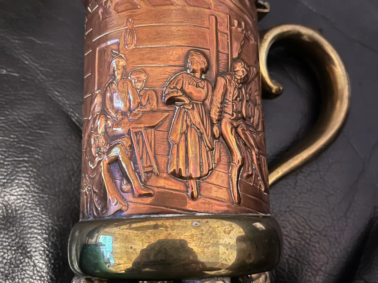 Billede 1 - Øl lågkrus i kobber 