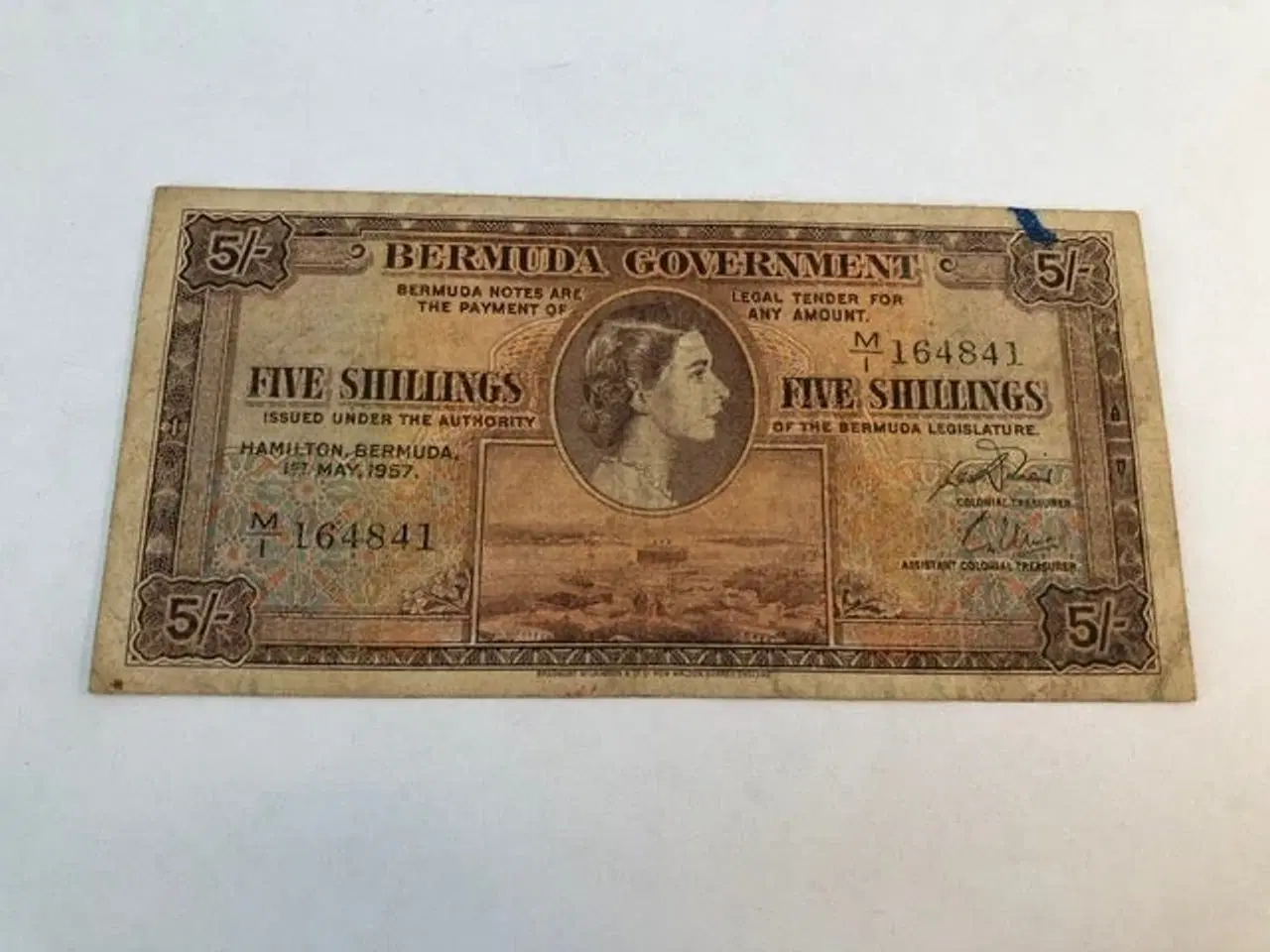 Billede 1 - Five shillings Bermuda 1957