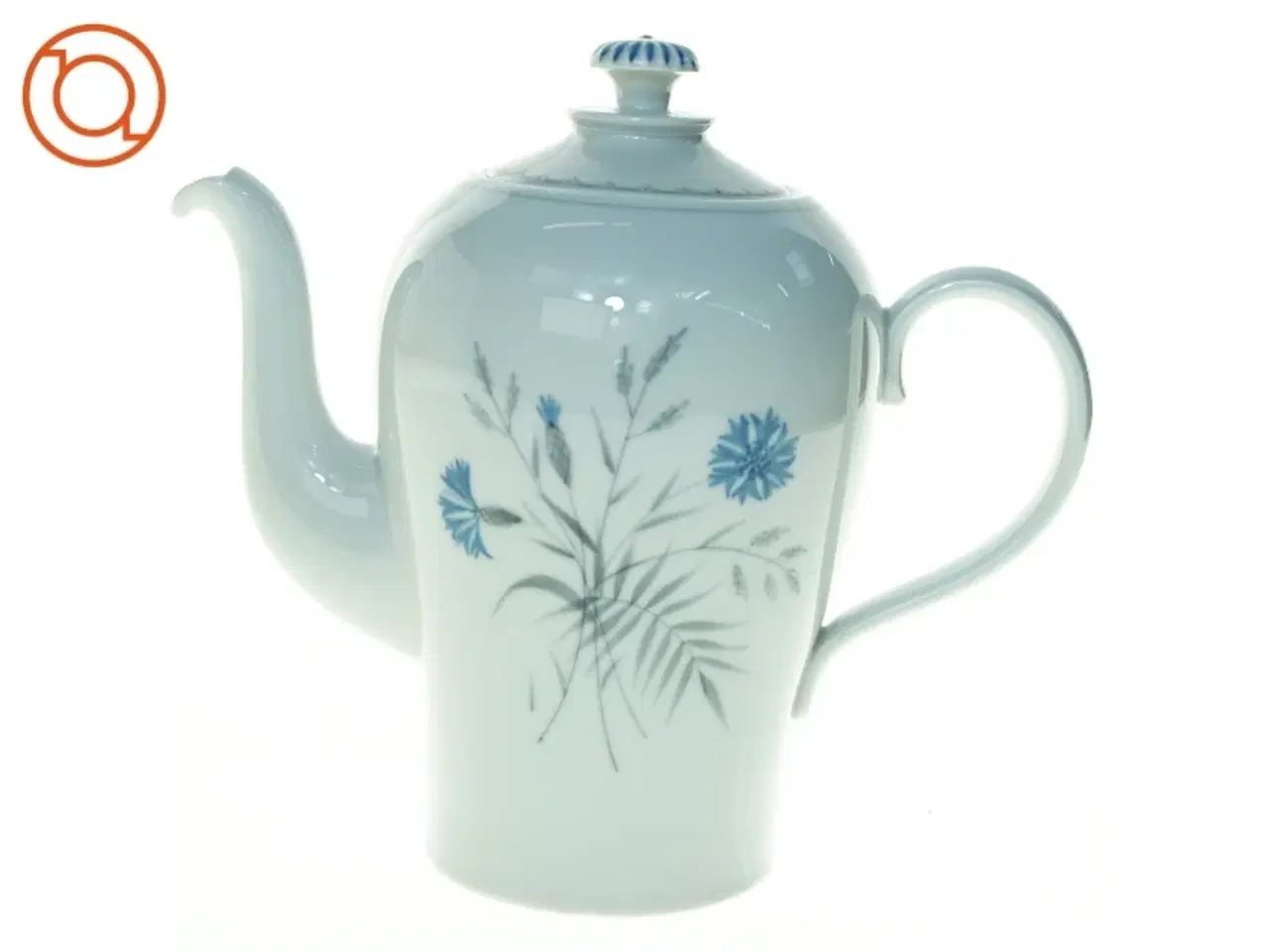 Billede 1 - Porcelænskande med blomstermotiv (str. 20 x 13 cm)
