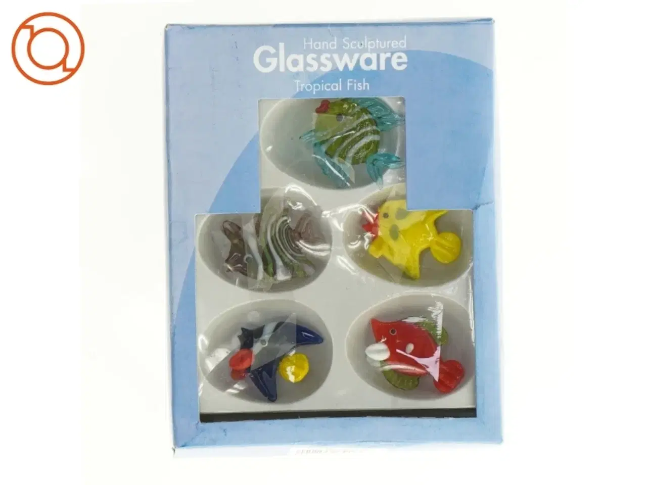 Billede 1 - 5 STK. Håndlavede Glas fisk (str. 17 x 13 cm)