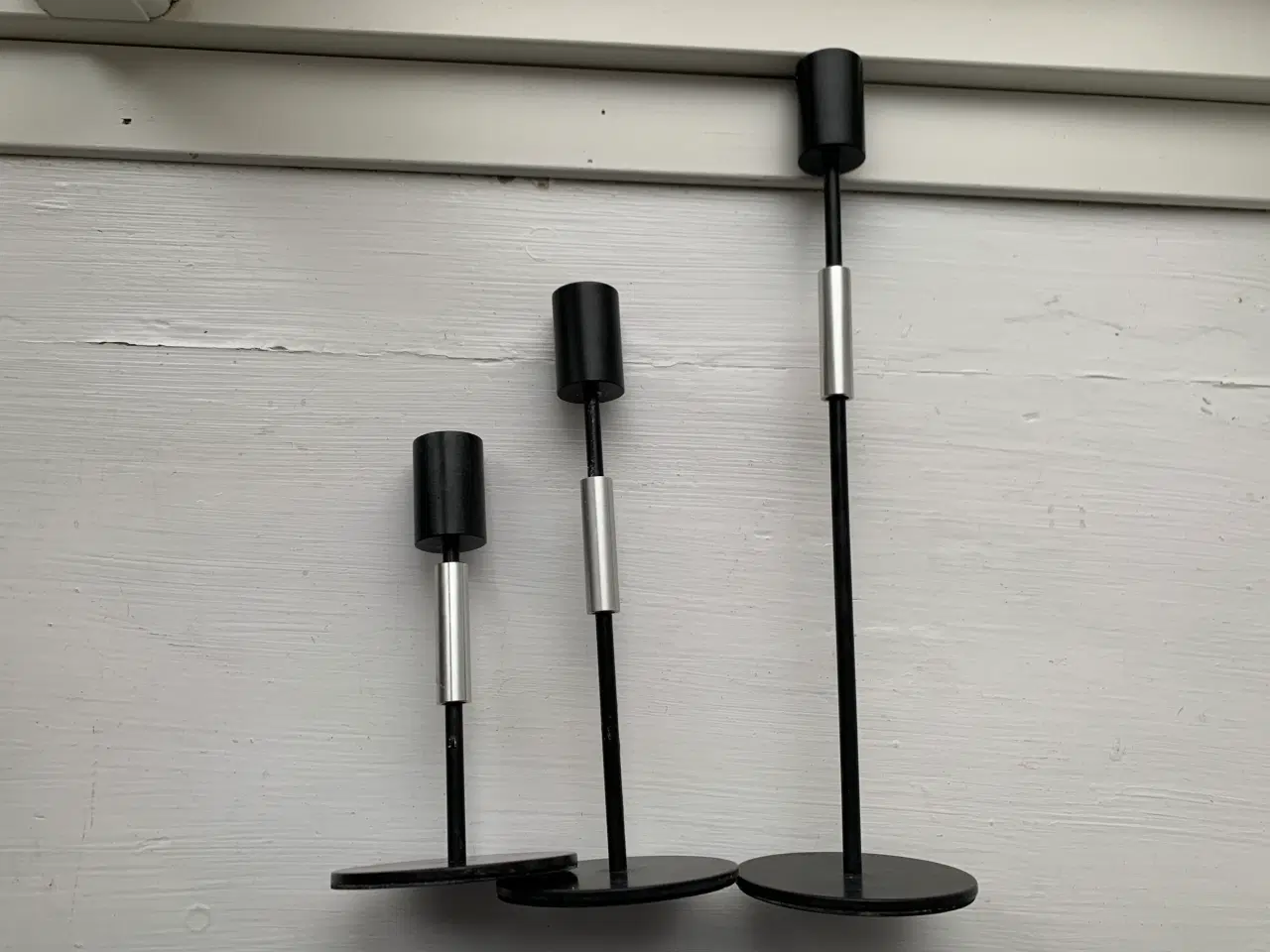 Billede 6 - Èt sæt lysestager bestående af 3 slanke stager