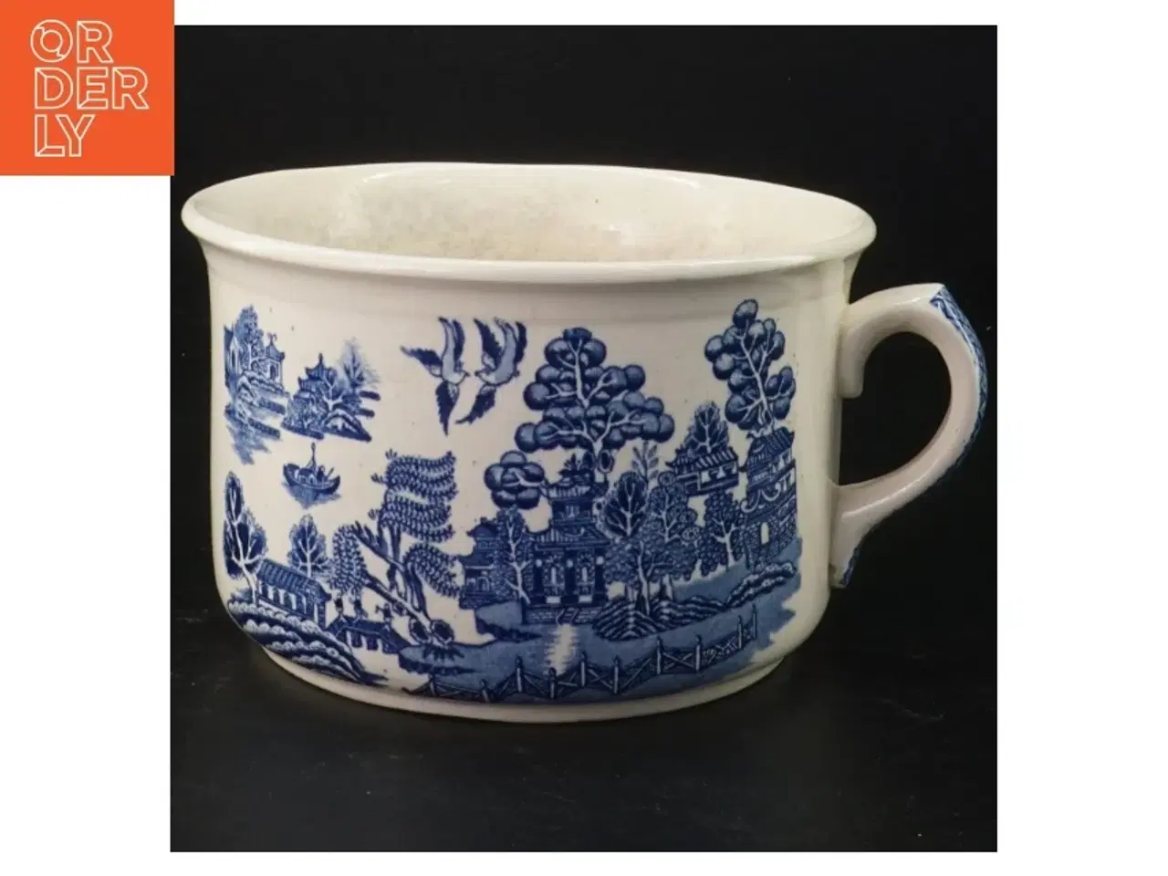 Billede 1 - Antik Sadler Blue Willow Engelsk fajance Blå og hvid keramik potte (str. 20 x 17 x 10 cm)