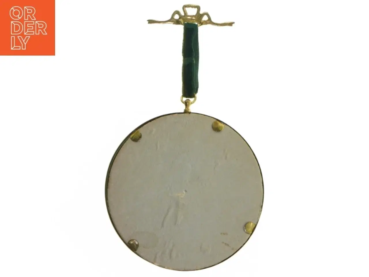 Billede 3 - Rund Messing vægdekoration med blomster (str. Ø 11,5 cm)