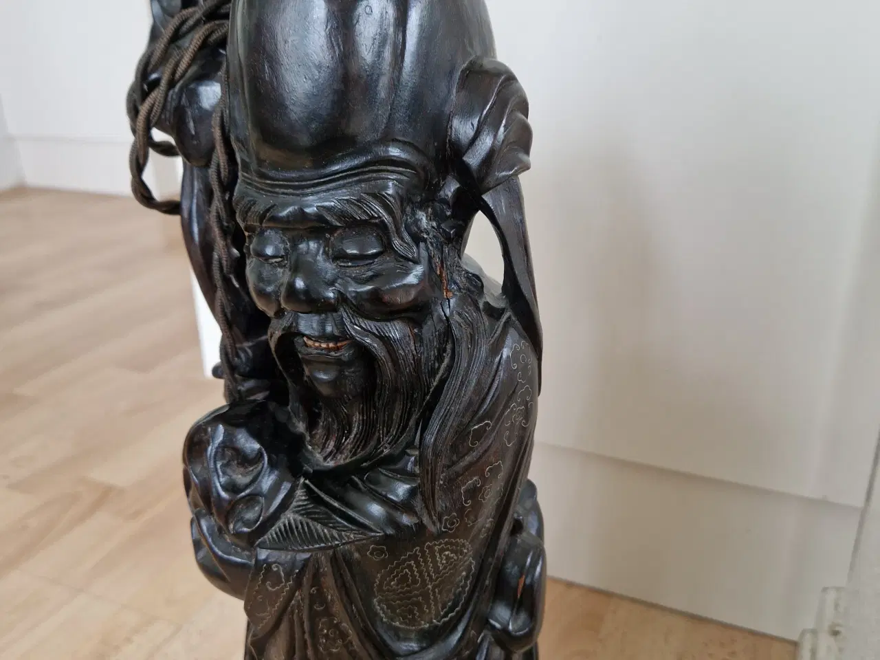 Billede 4 - Lampe, kinesisk træfigur,, antik