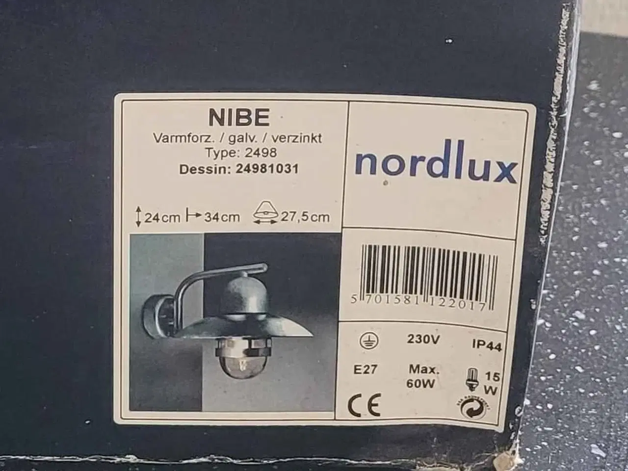 Billede 1 - 3 stk Nordlux NIBE udendørs lamper