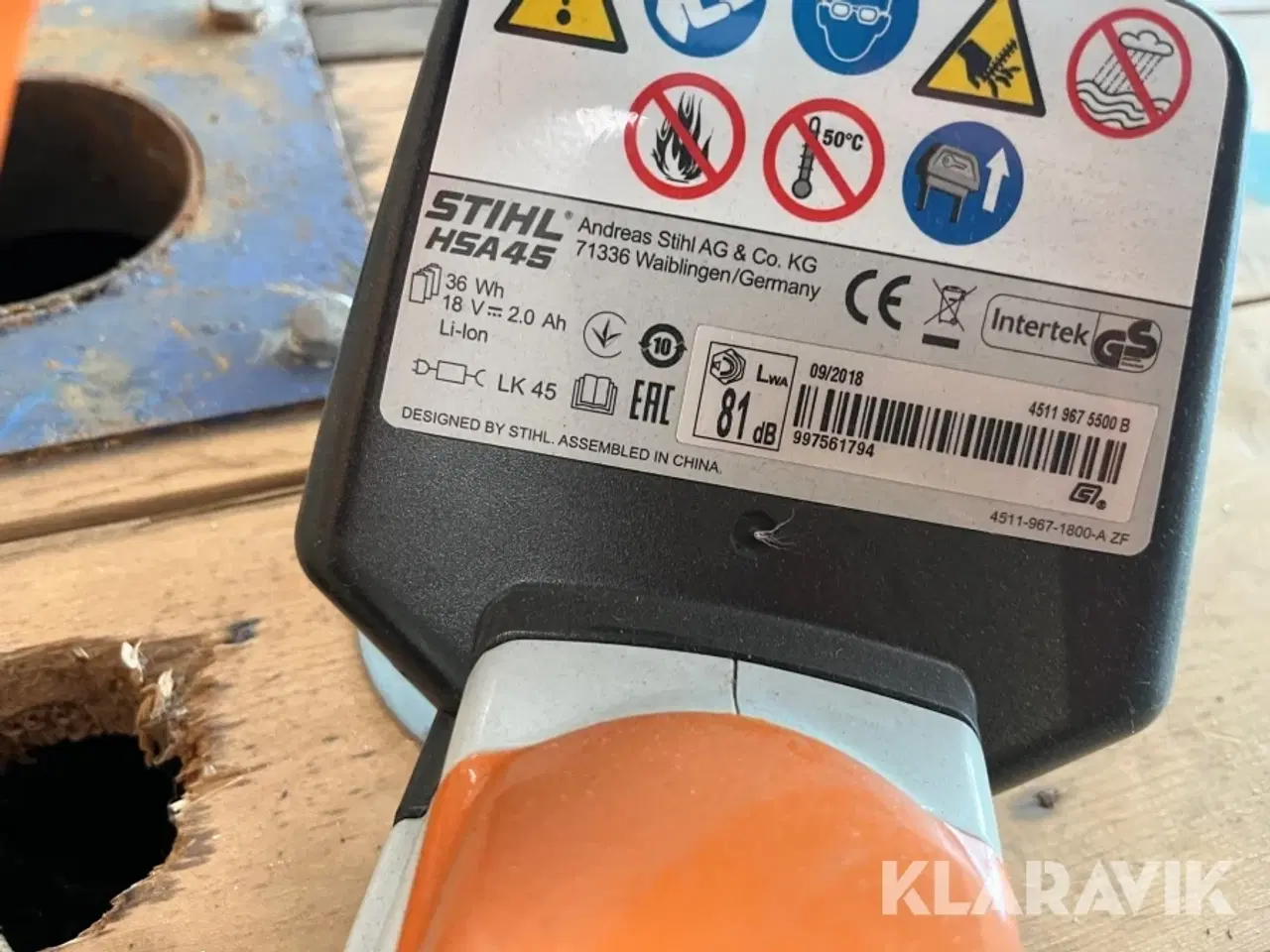 Billede 9 - Hækkeklipper Stihl HS45