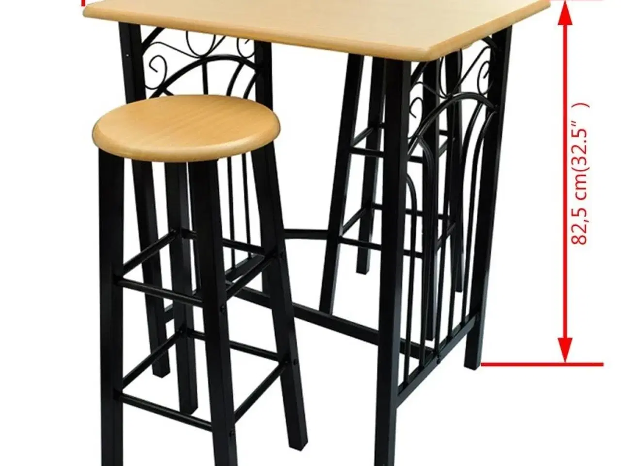 Billede 6 - Morgenmads- og spisebordssæt gyldenbrun med sort stål