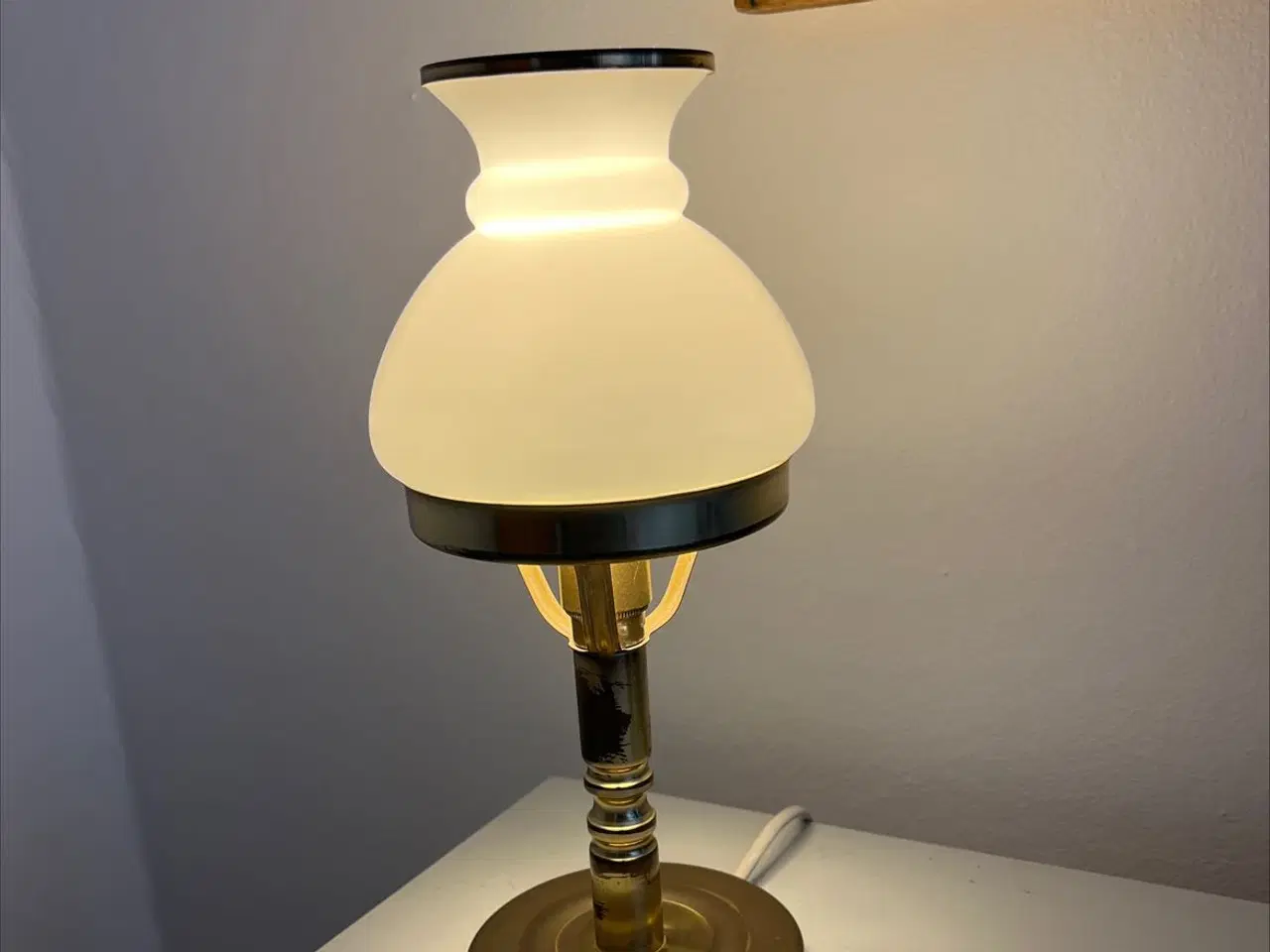 Billede 1 - ABO Randers messing/glas bordlampe