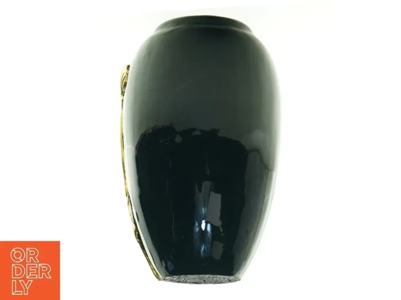 Billede 4 - Lak vase med guld valmuer (str. 16 cm)