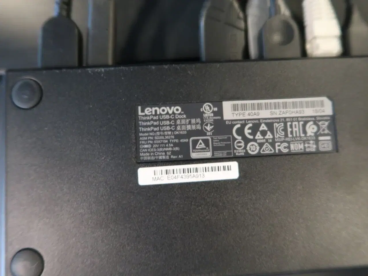 Billede 2 - Dockingstation LENOVO ThinkPad USB-C Dock