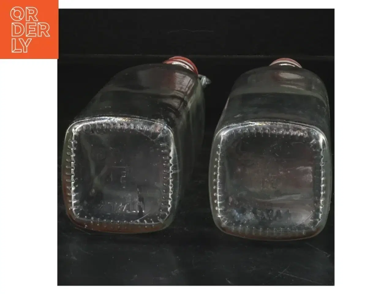 Billede 2 - 2 Glasflasker med patentl (str. 26 cm)