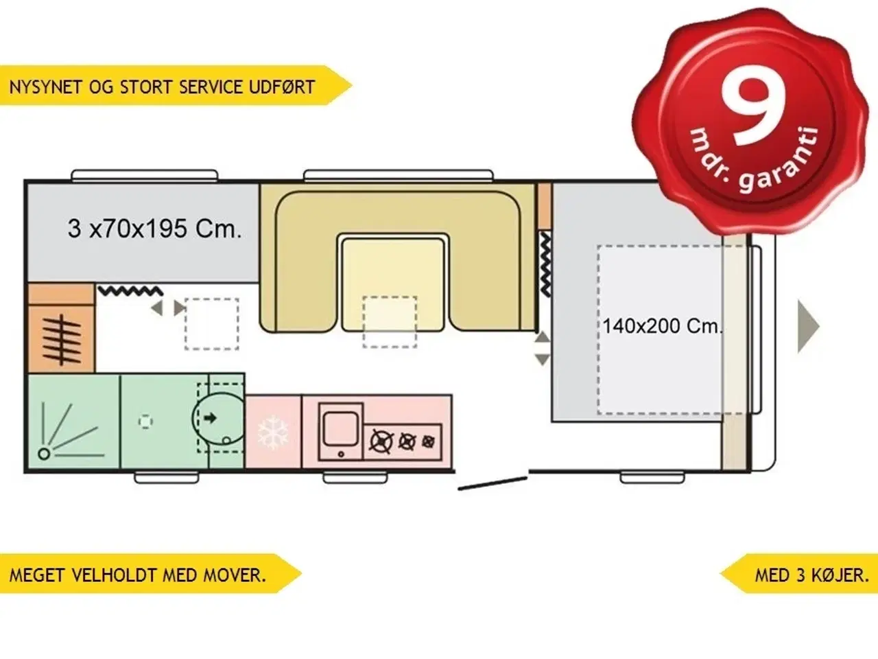 Billede 1 - 2020 - Adria Adora 573 PT   MEGET VELHOLT VOGN MED 3 KØJER.