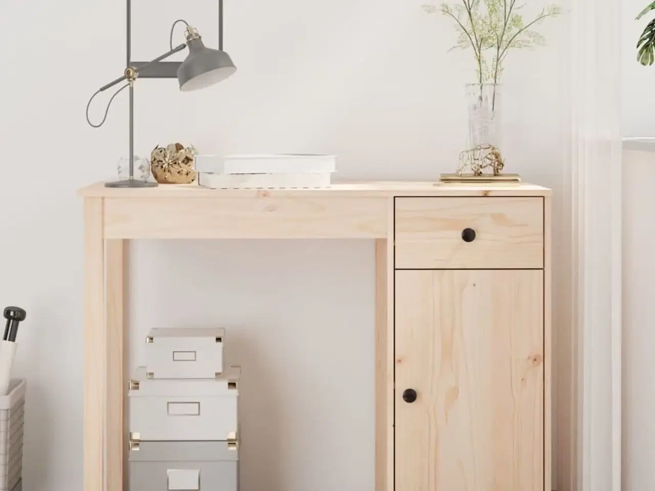 Billede 1 - Skrivebord 100x50x75 cm massivt fyrretræ