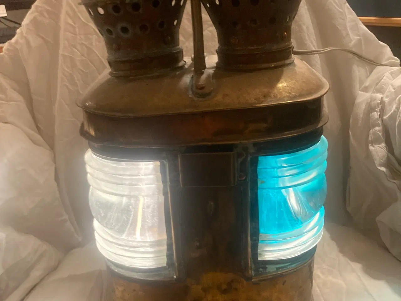 Billede 2 - Antik hygge skibslampe