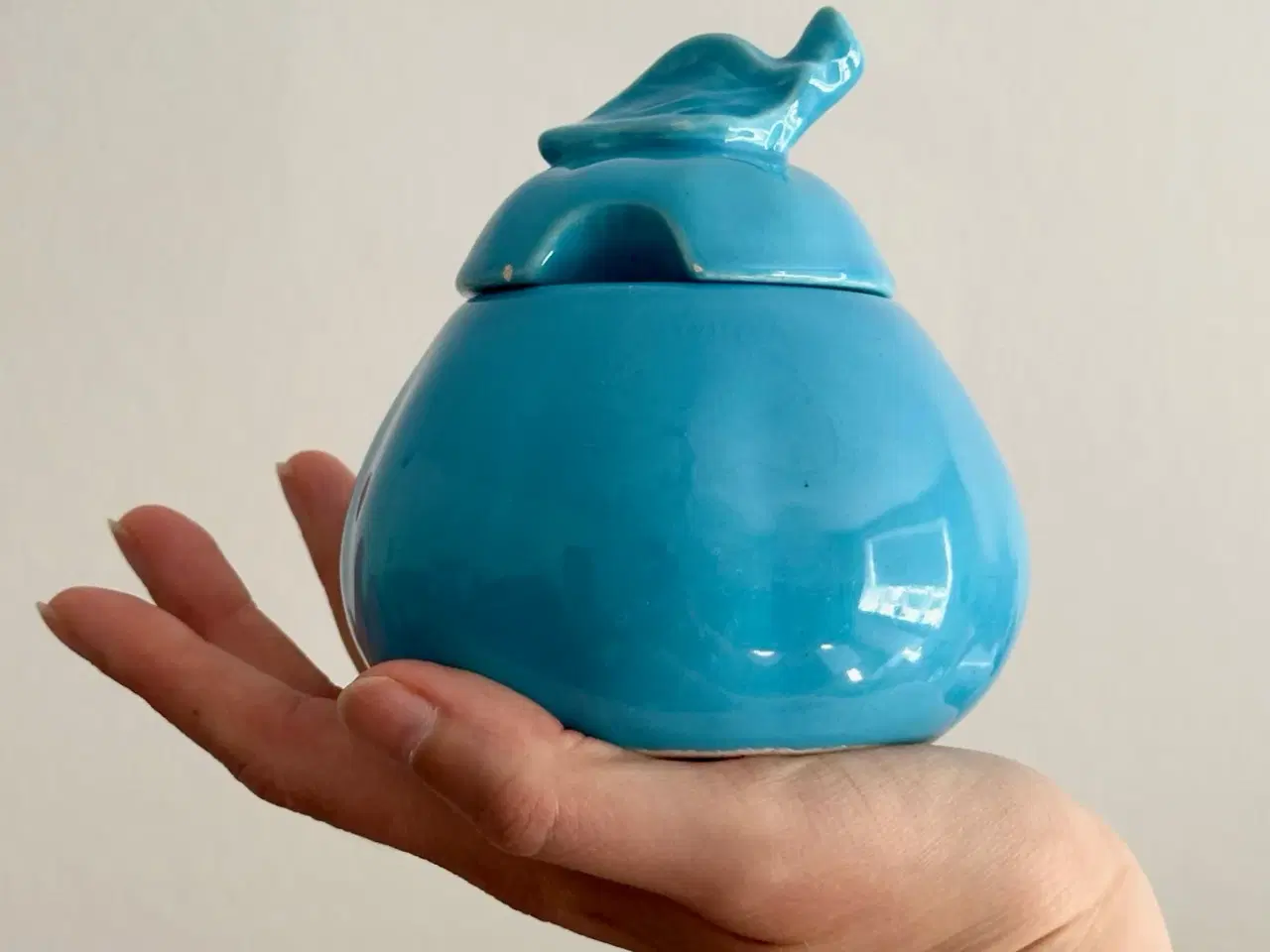 Billede 1 - Lågkrukke, Guldkroken Hjo, blå pære