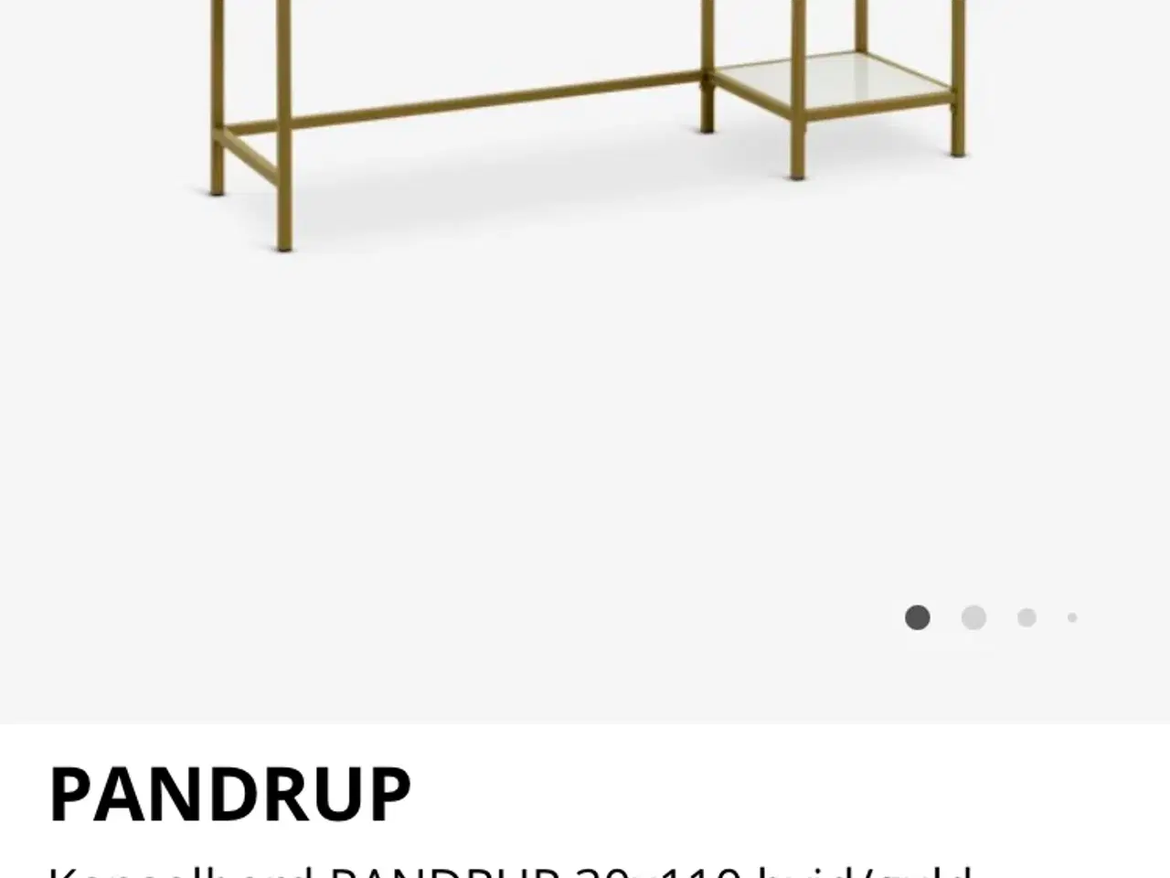 Billede 1 - Reol i guldfarvet stål og hærdet glas