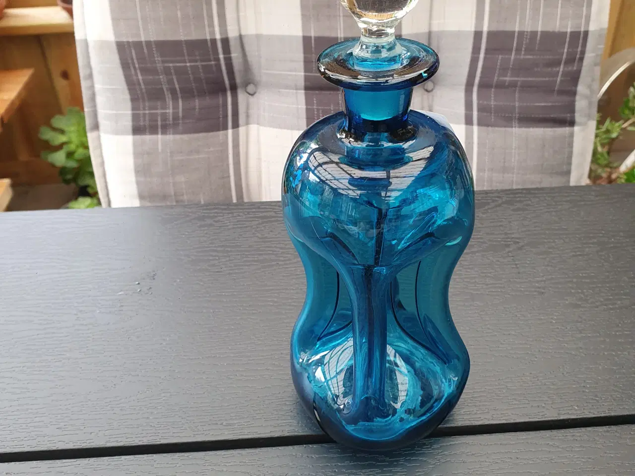 Billede 3 - Blå Holmegaard klukflaske