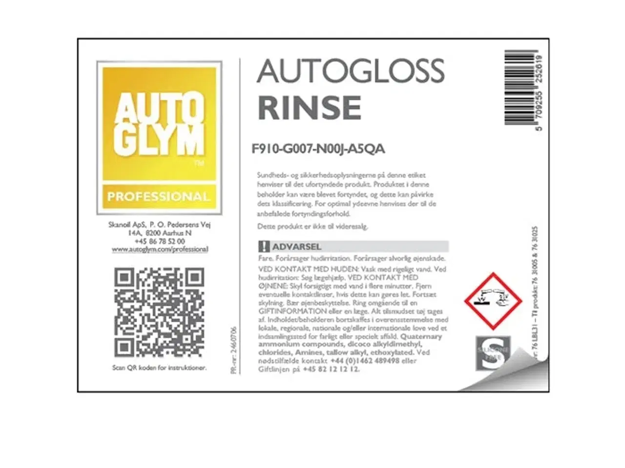 Billede 1 - Label Autoglym Autogloss Rinse
