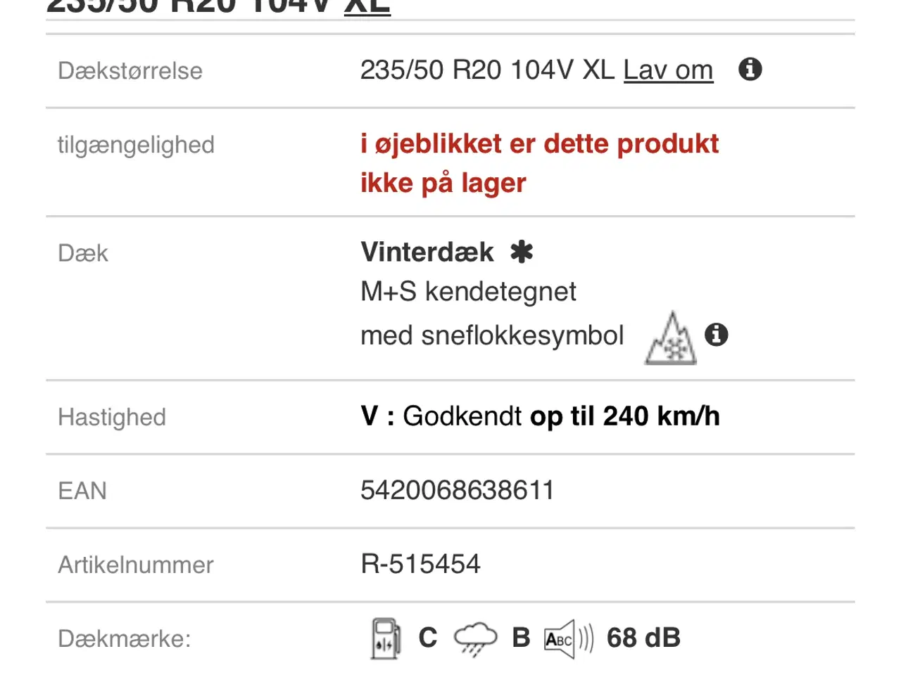 Billede 11 - 4 stk rigtig fine og godkendte vinterdæk 20”