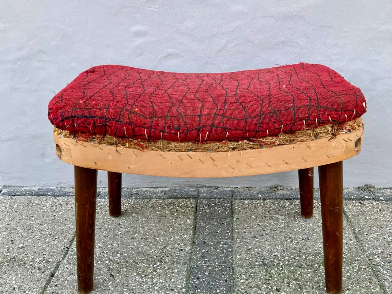 Billede 1 - Retro 60’er skammel / puf - med teak ben