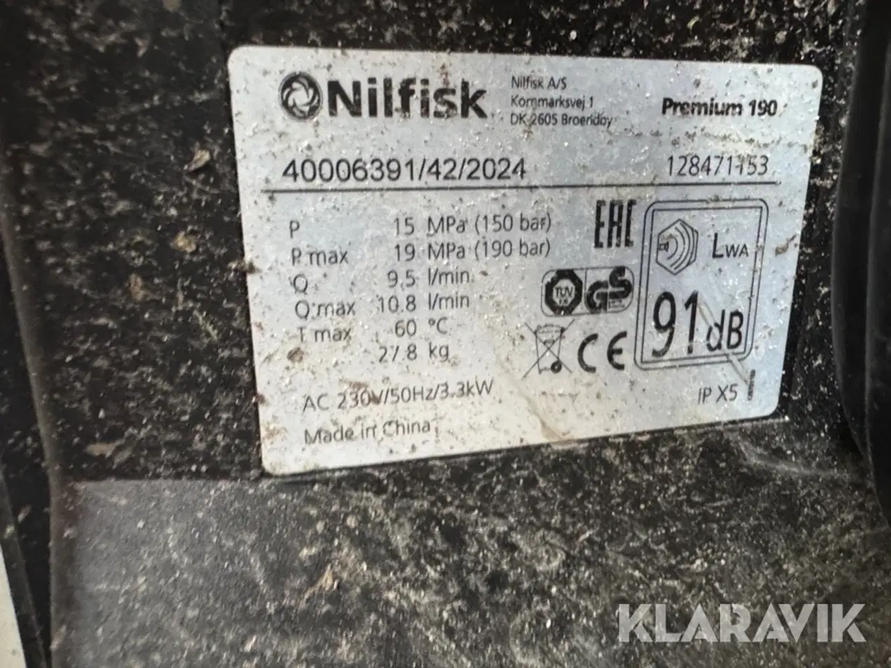 Billede 11 - Højtryksrenser og industristøvsuger Nilfisk Premium 190 - Buddy || 12 med udstyr