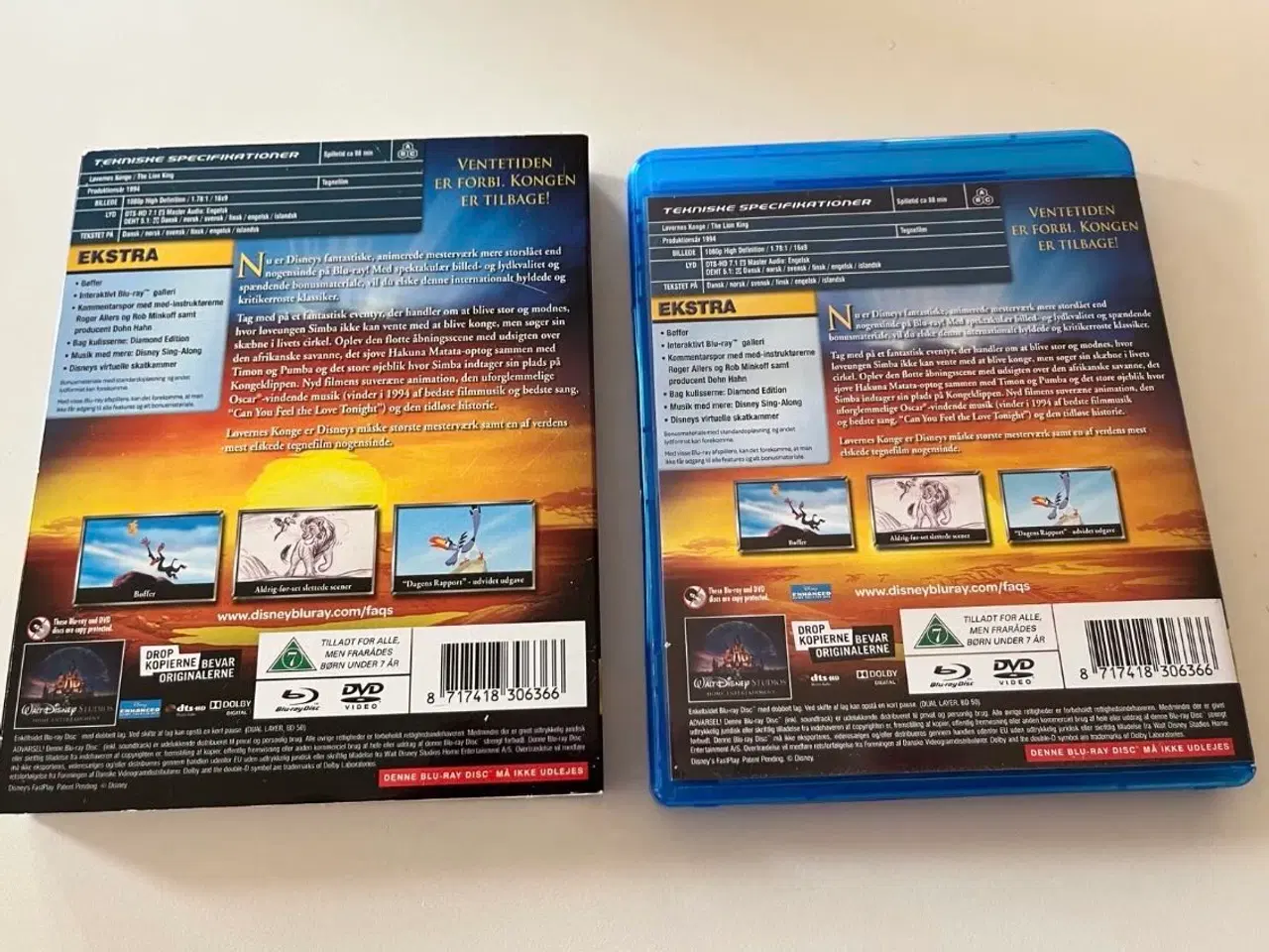 Billede 2 - Disney Løvernes Konge DVD+Blu-ray disks