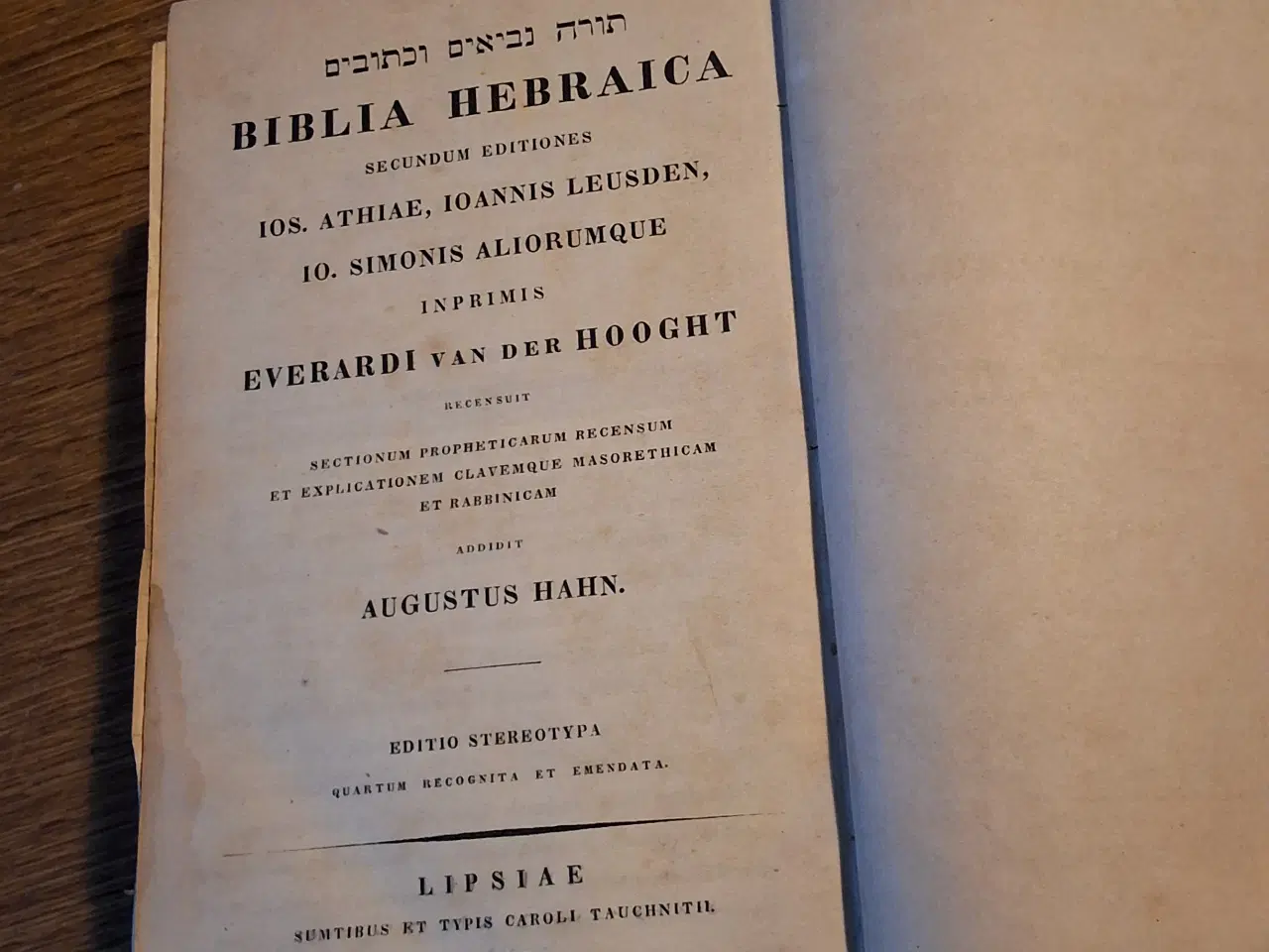 Billede 2 - BIBLIA HEBRAICA, Augustus Hahn