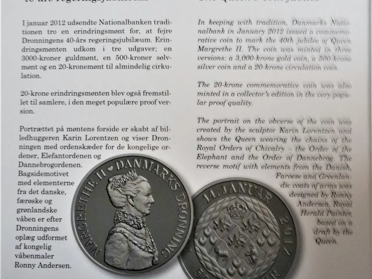 Billede 6 -  DET KGL MØNTSÆT 2012 med CHRISTIAN X MONOGRAM