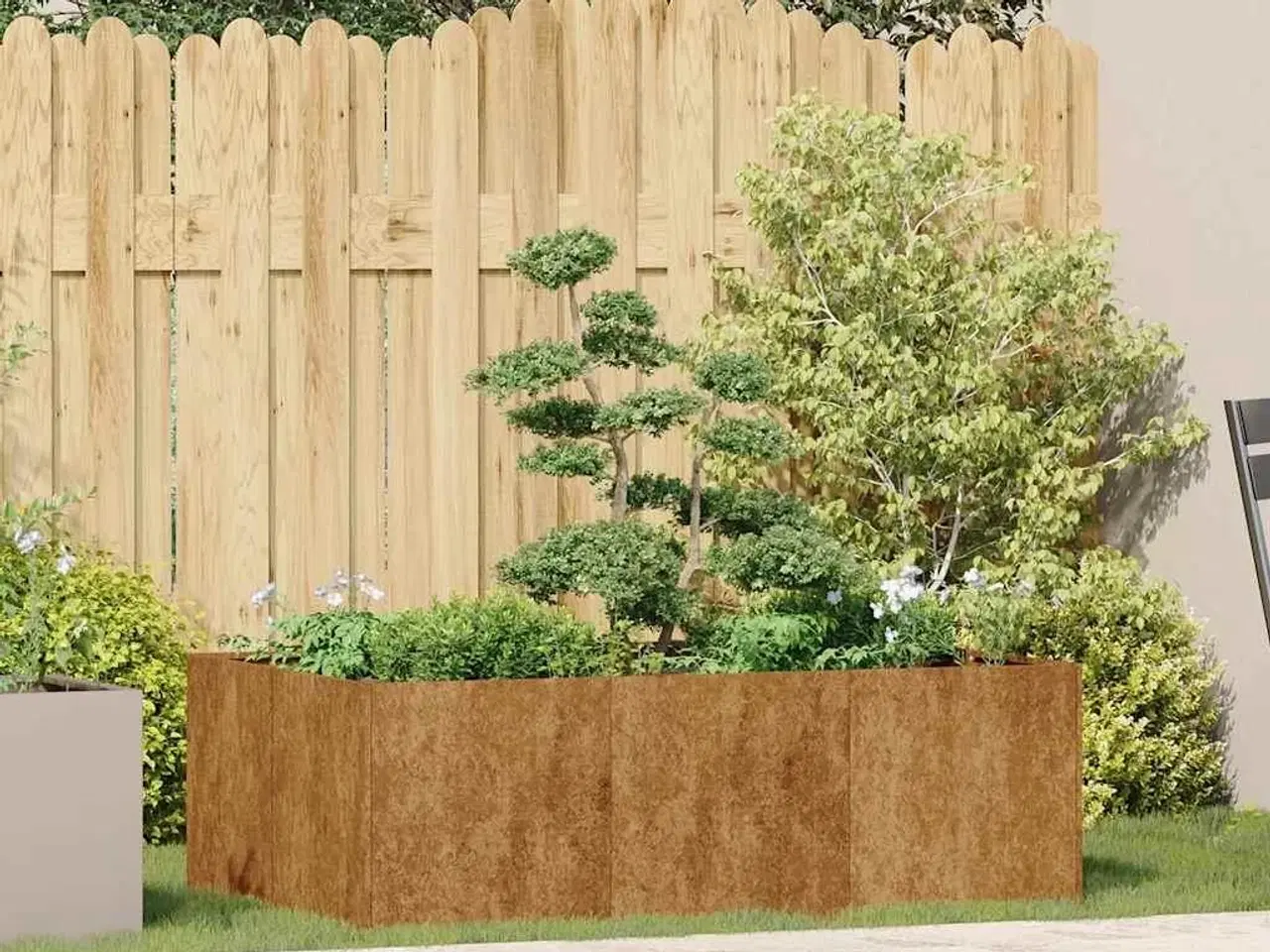 Billede 3 - Plantekasse rustfarvet 120x80x40 cm forvitringsstål