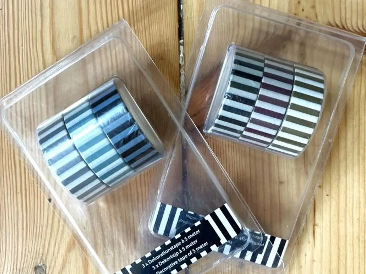 Billede 1 - Dekorationstape med striber. 6 ruller.