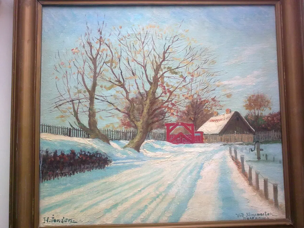 Billede 1 - Vinter maleri med sne 1948 eller 
