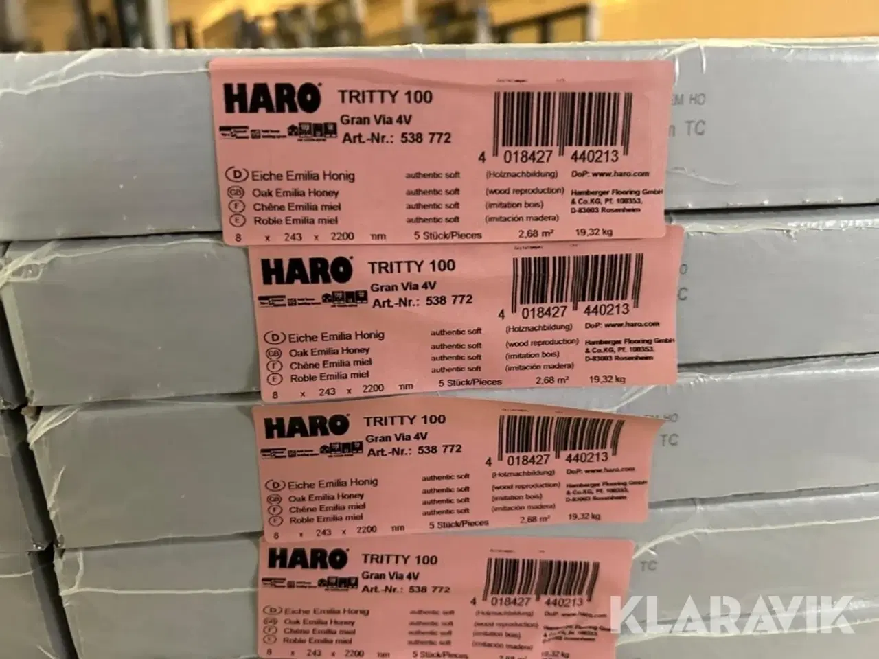 Billede 7 - Laminat gulv HARO Tritty 100 / Oak emelia honey 104m2