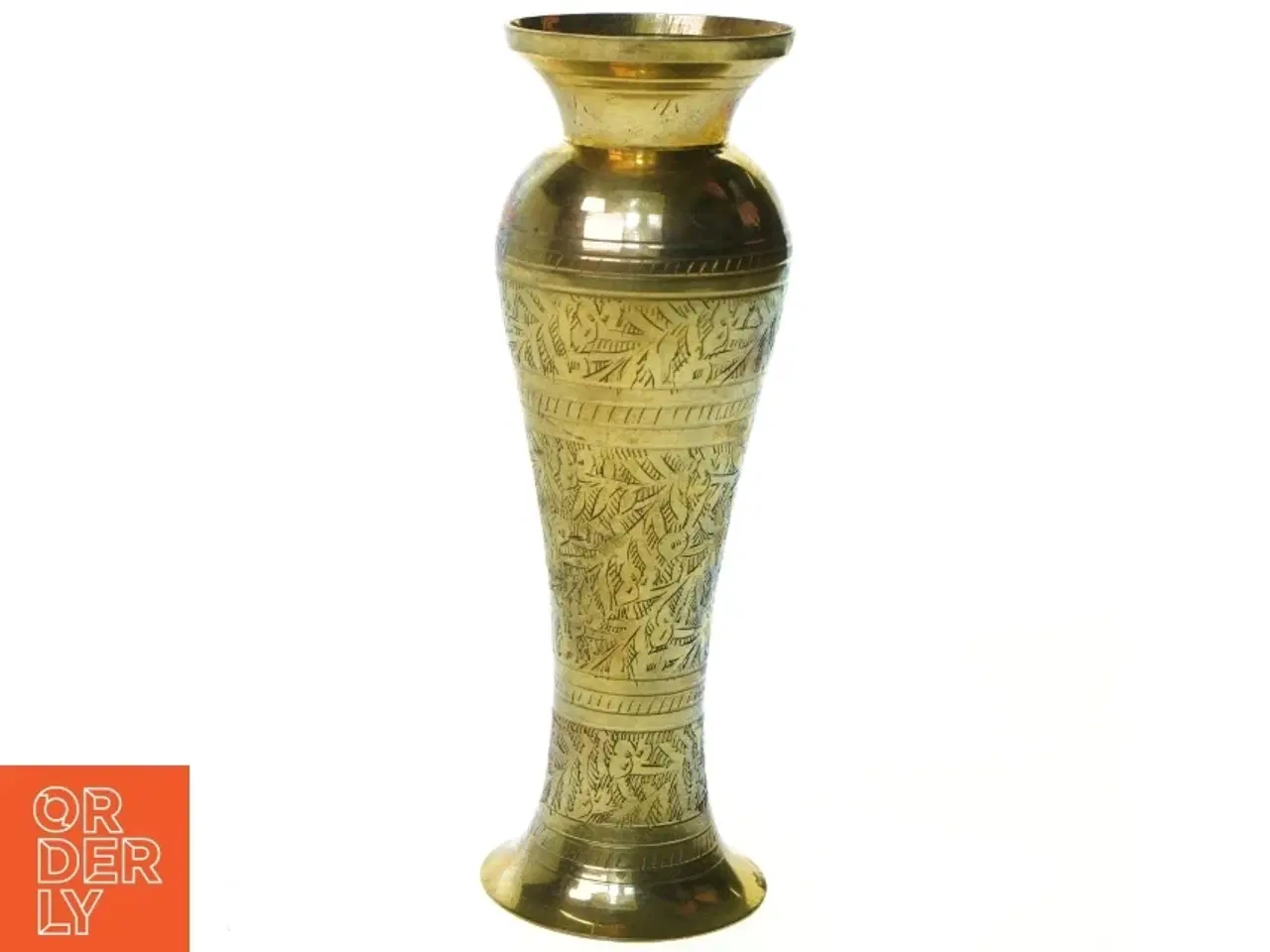 Billede 3 - Ciseleret Vase i Messing (str. 20 x 6 cm)