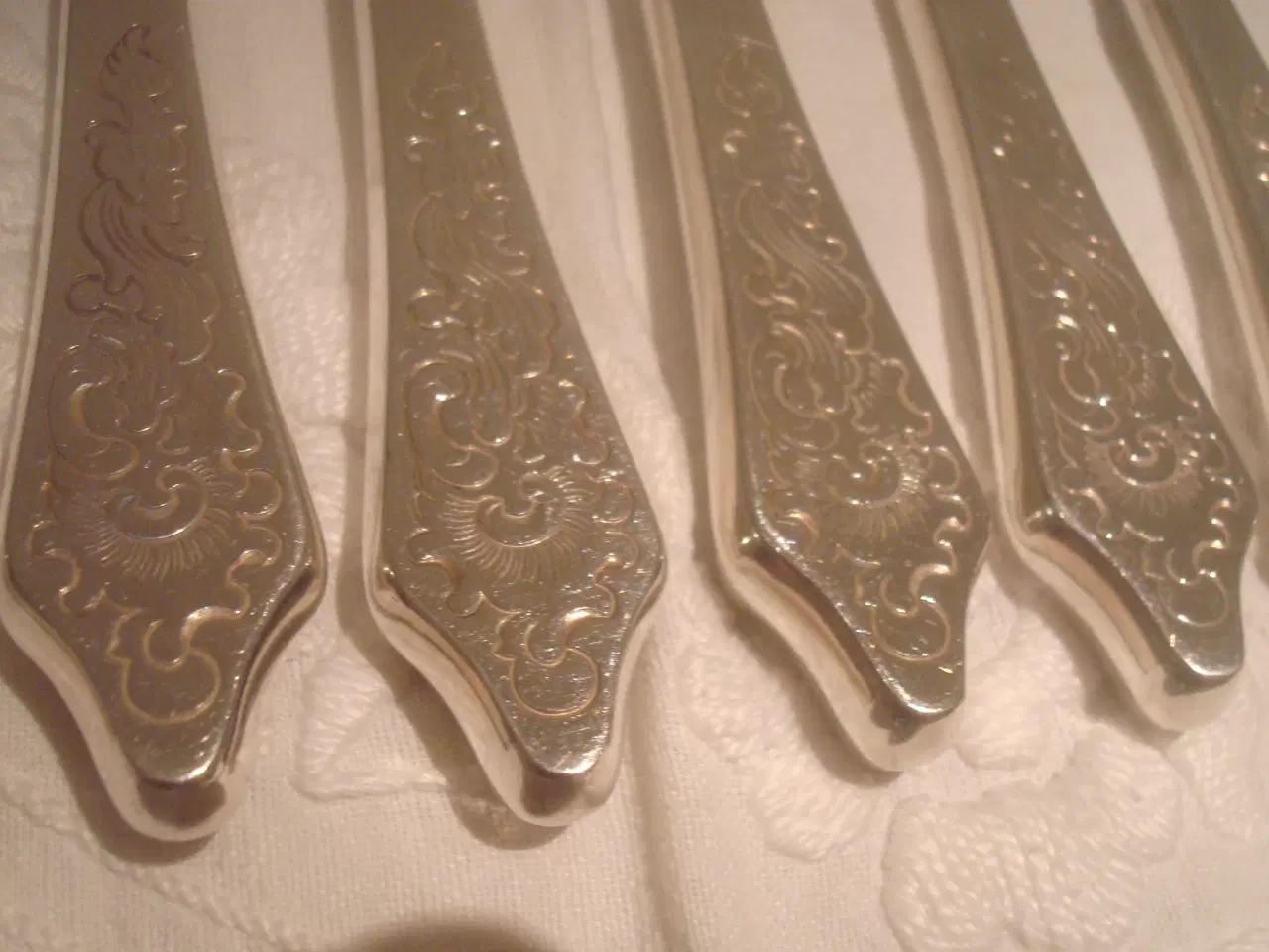 Billede 2 - ANTIK ROKOKO, SØLVKNIVE, SOM NYE, 9 stk