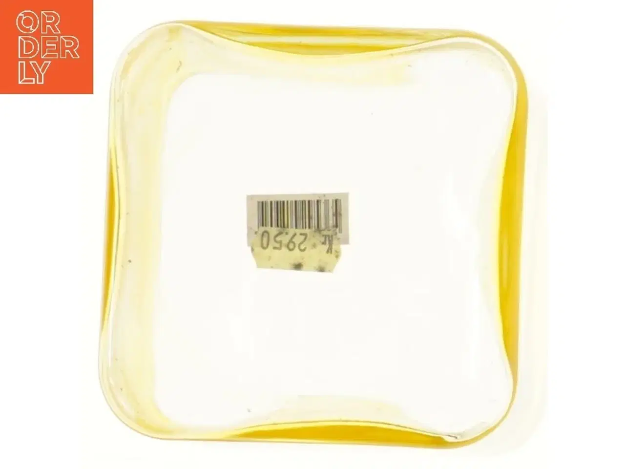 Billede 3 - Kvadratisk gul glasbeholder (str. 12x12x12 cm)