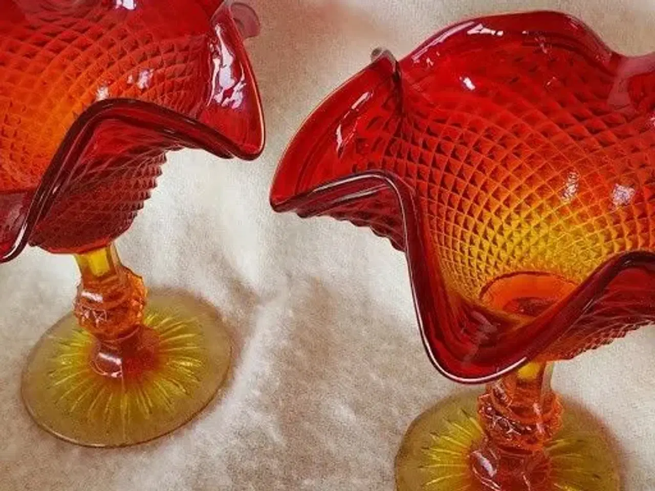 Billede 2 - Rød/gul Glasopsatse Fyns Glasværk 