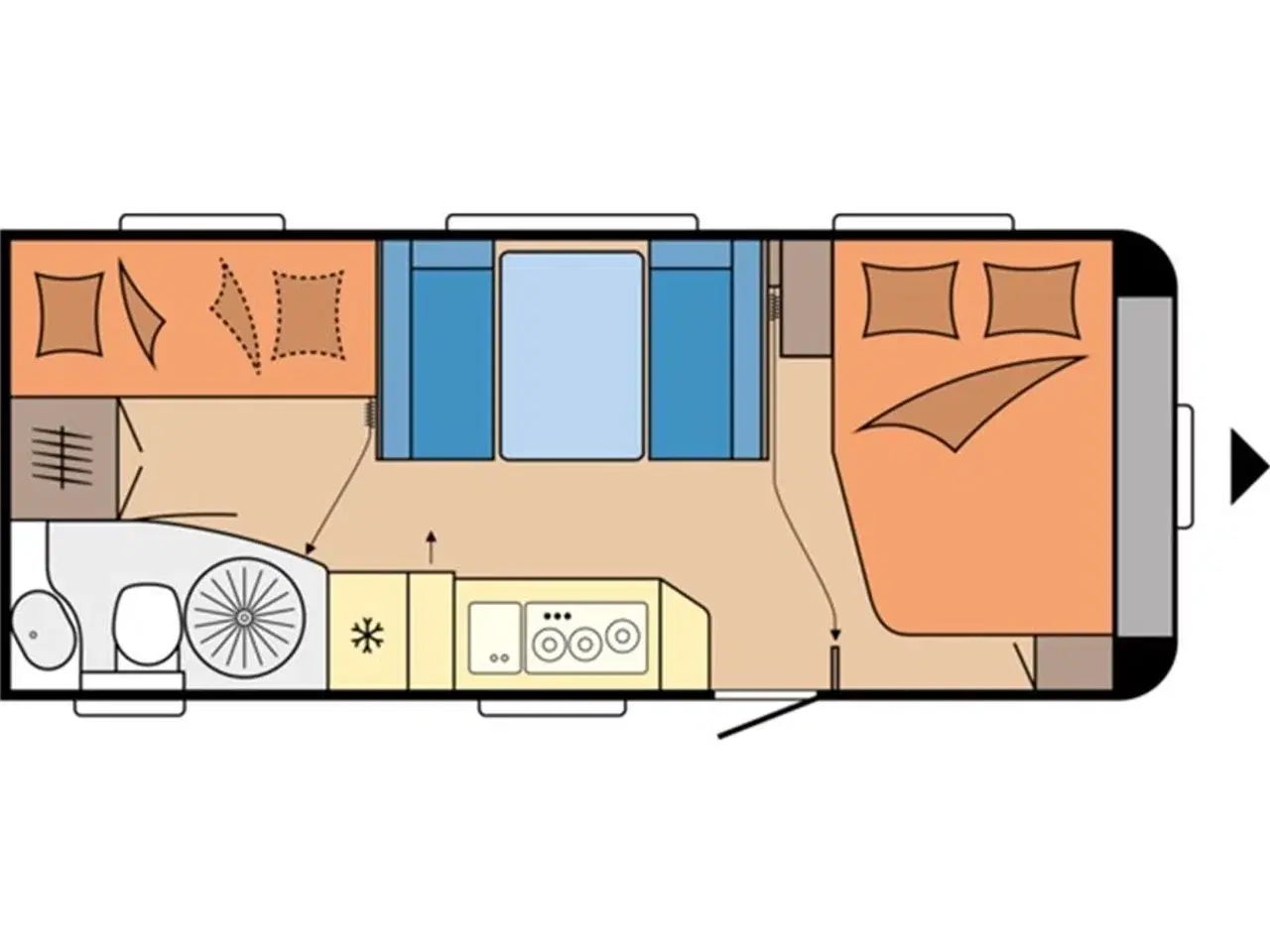 Billede 11 - 2023 - Hobby De Luxe 545 KMF   Hobby 545 KMF med  køjer og dobbeltseng  fra Hinshøj Caravan