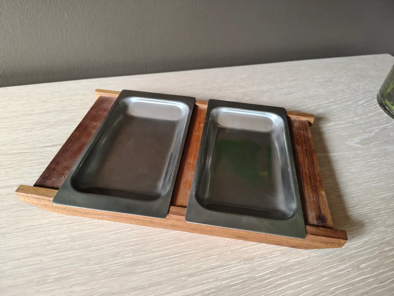 Billede 1 - Fin kabaretfad i teaktræ 